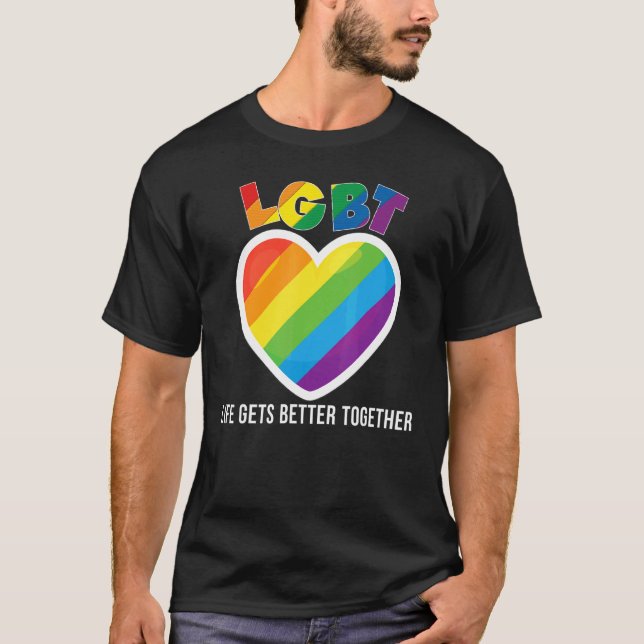 Camiseta La Vida Mejora Juntos Lgbt Orgullo Lesbiana Gay R (Anverso)