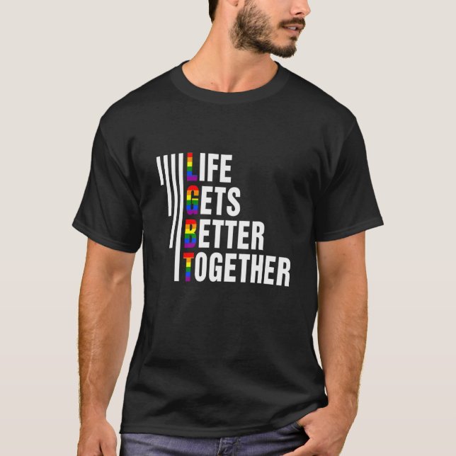 Camiseta La Vida Mejora Juntos Mes Del Orgullo Lgbtq 2022 (Anverso)