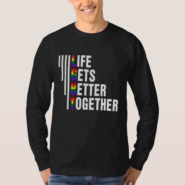 Camiseta La Vida Mejora Juntos Mes Del Orgullo Lgbtq 2022 (Anverso)