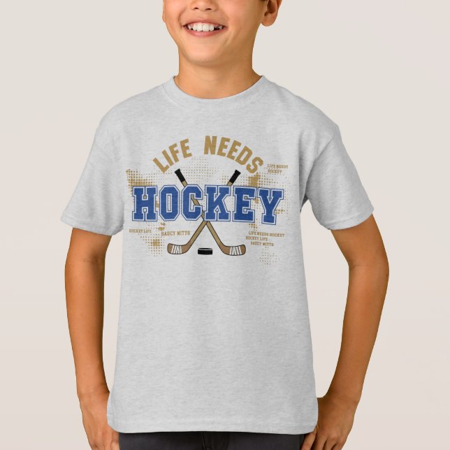 Camiseta La vida necesita hockey juvenil de hockey (Anverso)