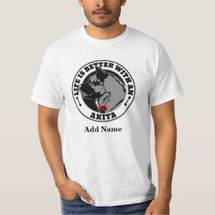 Camiseta La Vida Personalizada De Akita Es Mejor Con Un Per