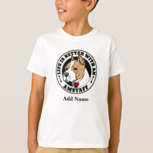 Camiseta La Vida Personalizada De Amstaff Es Mejor Con Un P