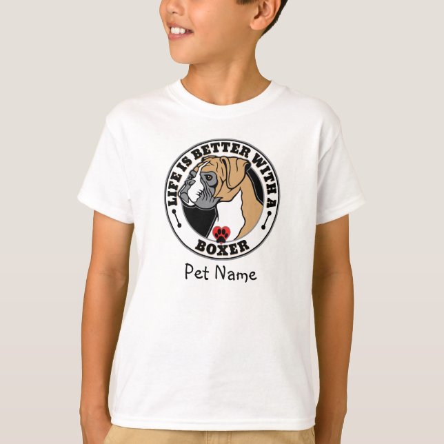 Camiseta La Vida Personalizada De Boxer Es Mejor Con Un Box (Anverso)