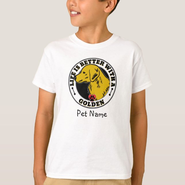 Camiseta La vida personalizada de Golden Retriever es mejor (Anverso)