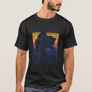 Camiseta La Vida Retro De La Pesca De Buenos Bass Hace Que
