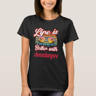 Camiseta La Vida Retro Del Amanecer Es Mejor Con Queseburga