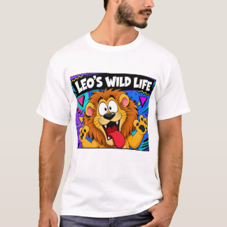 Camiseta La vida salvaje divertida de Leo, dibujos animados