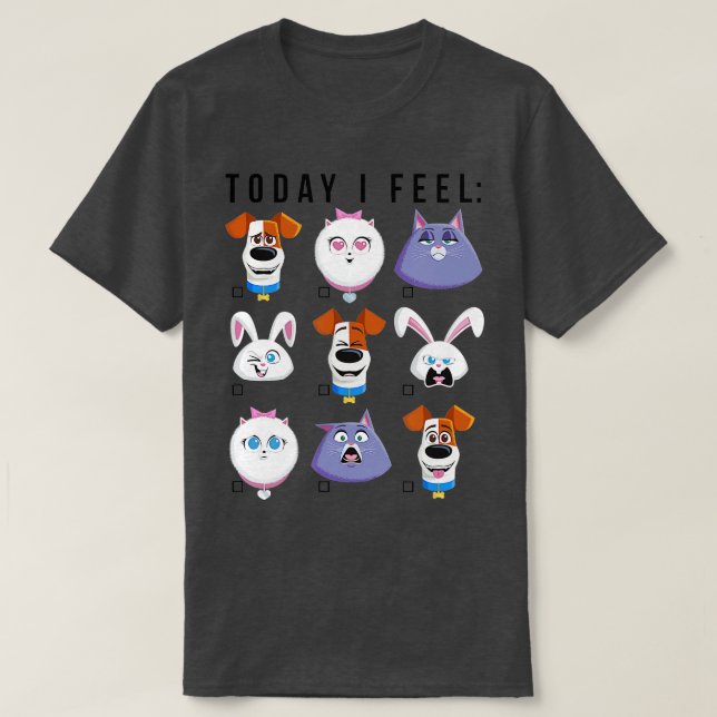 Camiseta La vida secreta de los Mascotas 2 hoy me siento (Diseño del anverso)