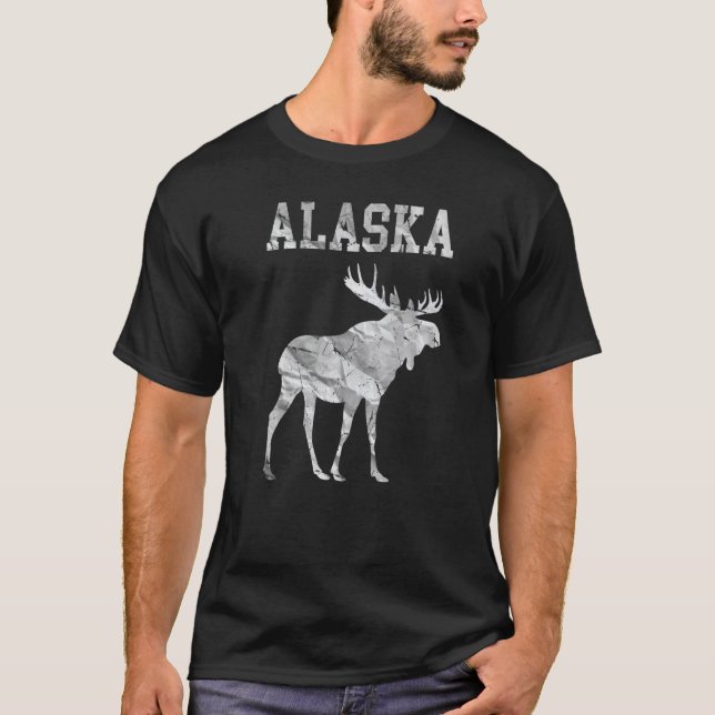 Camiseta La vida silvestre de Alaska, Moose Aurora Borealis (Anverso)