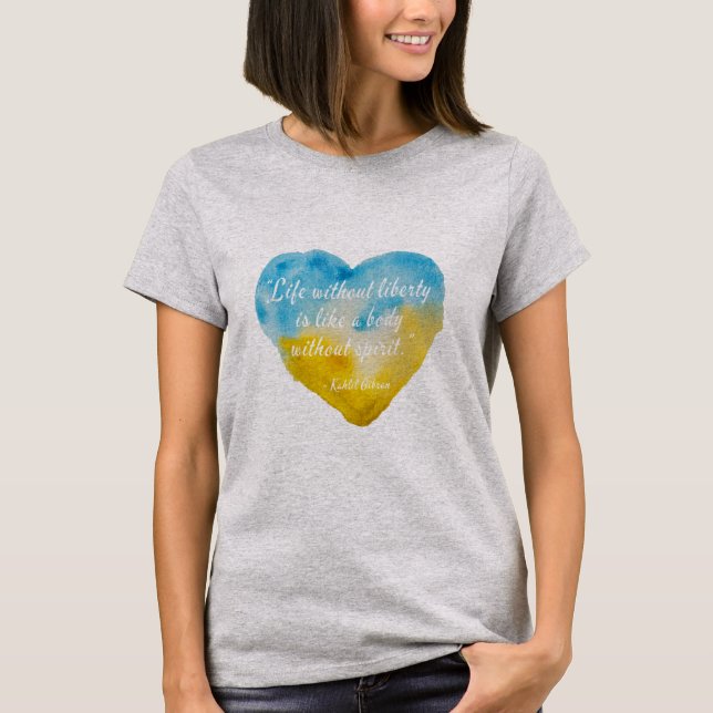 Camiseta La vida sin libertad cita al corazón de Ucrania (Anverso)