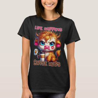 Camiseta La Vida Sucede El Café Ayuda