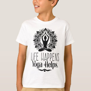 Camiseta La Vida Sucede Yoga Ayuda Cute Motivación Regalos 