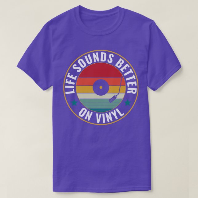 Camiseta La vida suena mejor en Vinyl Retro Grabación diver (Diseño del anverso)