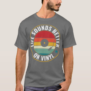 Camiseta La vida suena mejor en Vinyl Retro Grabación diver