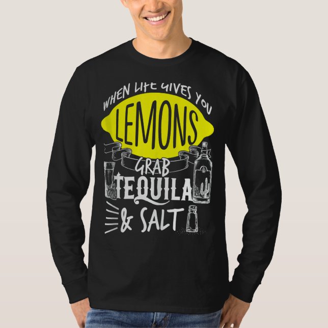 Camiseta La Vida Te Da Lemons Grab Tequila Salt Cinco De M (Anverso)