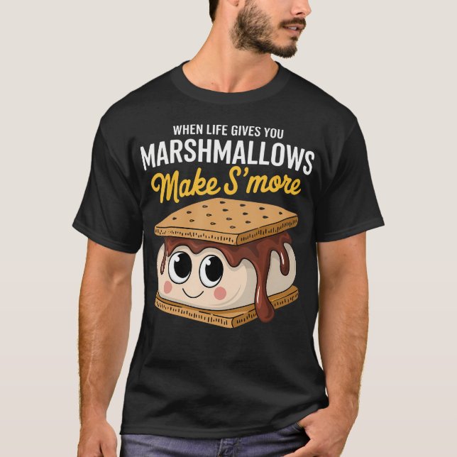 Camiseta La Vida te Da Malvaviscos Camping Smores Kawaii  (Anverso)