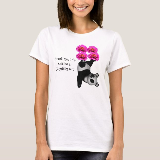 Camiseta La vida un acto malabariado Panda Inspirador  (Anverso)