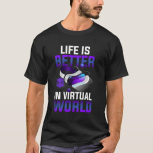 Camiseta La Vida Vintage Es Mejor En El Mundo Virtual Vr Ga