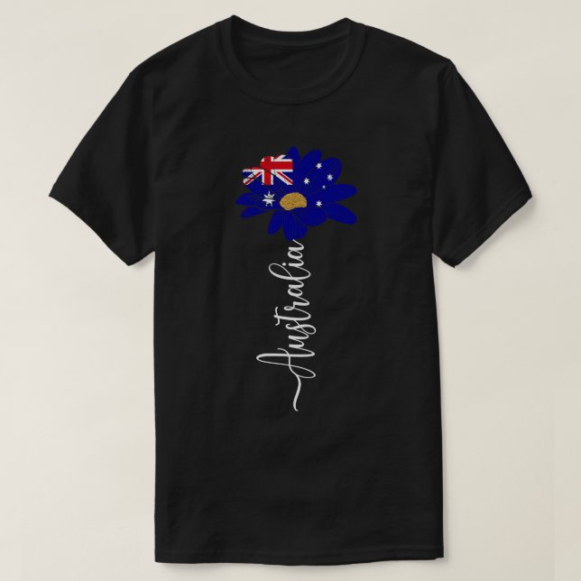 Camiseta La vieja bandera de Australia del girasol que ador (Diseño del anverso)