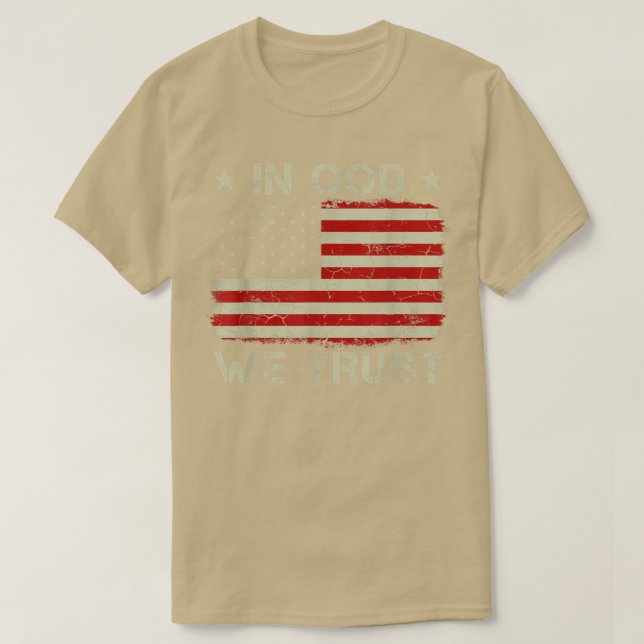 Camiseta La vieja bandera de Estados Unidos en Dios confiam (Diseño del anverso)
