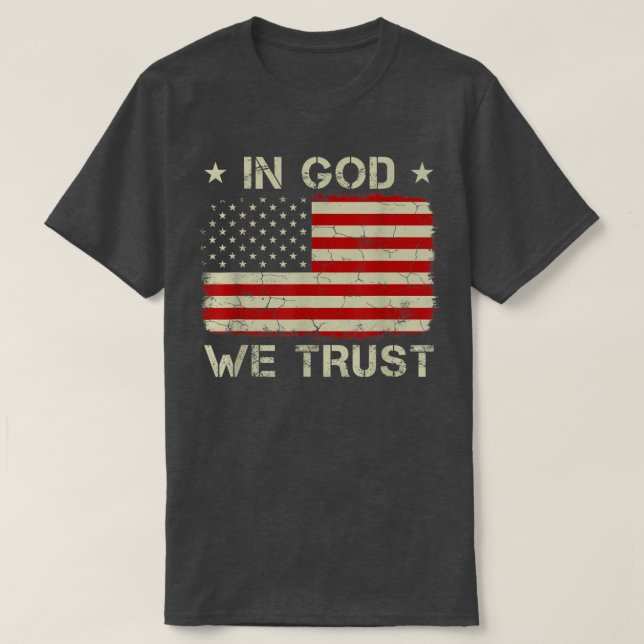 Camiseta La vieja bandera de Estados Unidos en Dios confiam (Diseño del anverso)