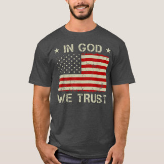 Camiseta La vieja bandera de Estados Unidos en Dios confiam