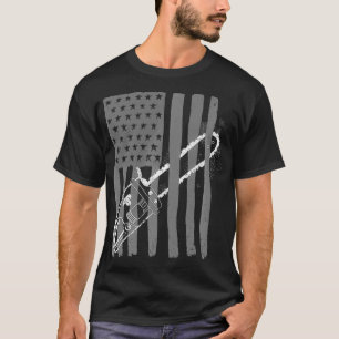 Camiseta La vieja bandera estadounidense de Chainsaw cute a