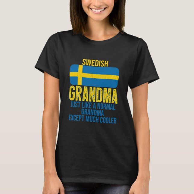 Camiseta La vieja bandera sueca de la abuela sueca para la  (Anverso)