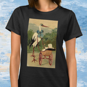 Camiseta La vieja cigüeña victoriana y el transporte para b