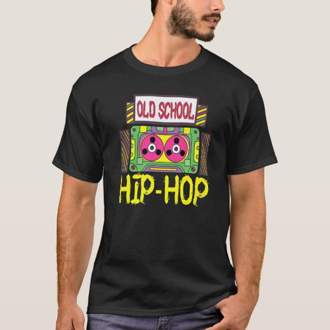 Camiseta La vieja escuela retro Hip Hop 80s Graffiti Casset (Anverso)