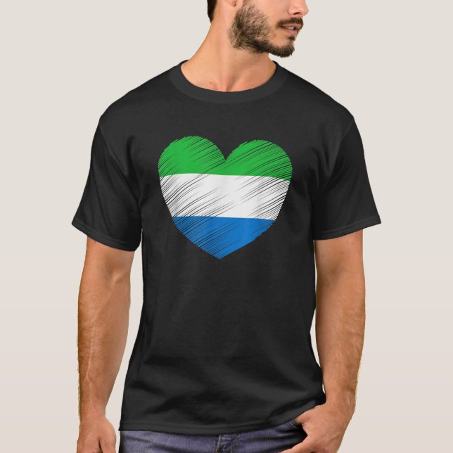 Camiseta La vieja Sierra Leona la bandera de Sierra Leona (Anverso)