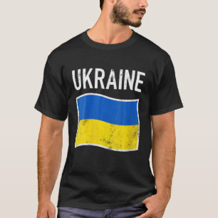 Camiseta La vieja Ucrania estorbada con la bandera ucranian
