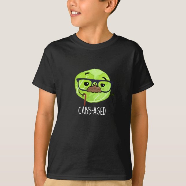 Camiseta La vieja y divertida Veggie Cabbage Pun Dark BG (Anverso)