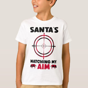 Camiseta La vigilancia de Santa mi puntería - Caza de jabal