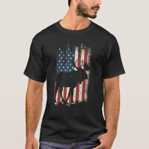 Camiseta La Vintage Bandera Estadounidense Moose Patriótico