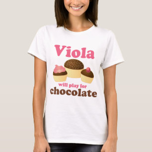 Camiseta La viola linda jugará para el chocolate