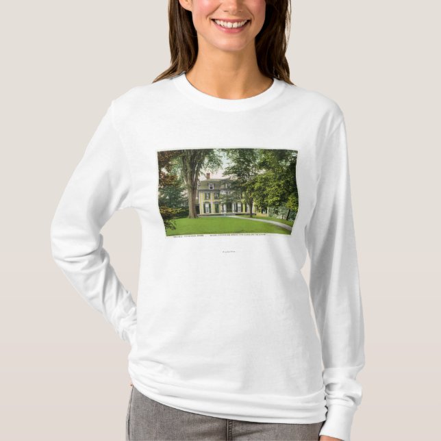 Camiseta La vista de la loma del olmo, Longfellow residió (Anverso)