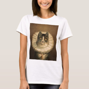 Camiseta La viuda (1861–1897), retrato de gato vintage 