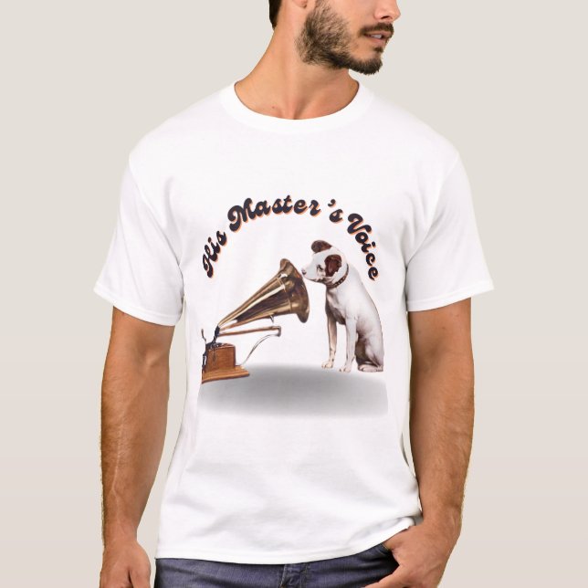 Camiseta La voz de su maestro en escritura (Anverso)