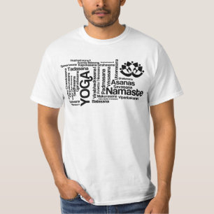 Camiseta La yoga de Namaste coloca nombres sánscritos de