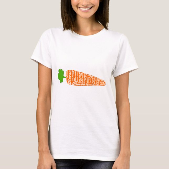 Camiseta La zanahoria en Galés es Imbécil - idiomas (Anverso)