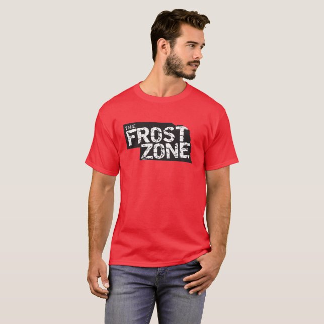 Camiseta La zona de Frost. Fútbol de Nebraska (camisa roja) (Anverso completo)