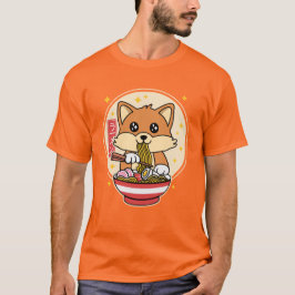 Camiseta La zorra linda comiendo Ramen Kawaii regalo de com