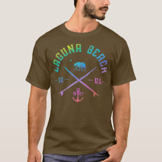 Camiseta Laa Beach California  Rainbow Surfing Beach Arts T