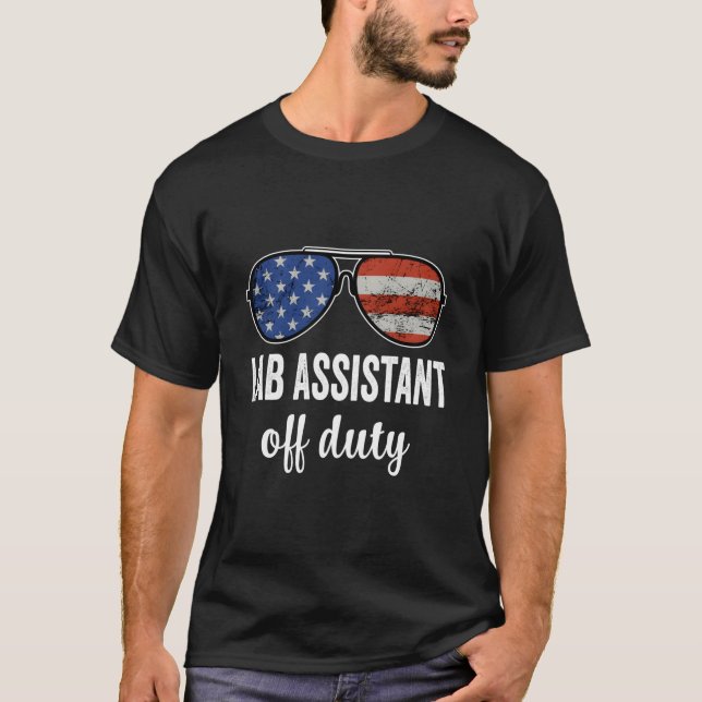 Camiseta Lab Assistant Off Duty American Flag Sunglasses (Anverso)