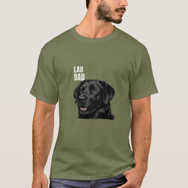 Camiseta Lab Dad Labrador Retriever Negro (Anverso)