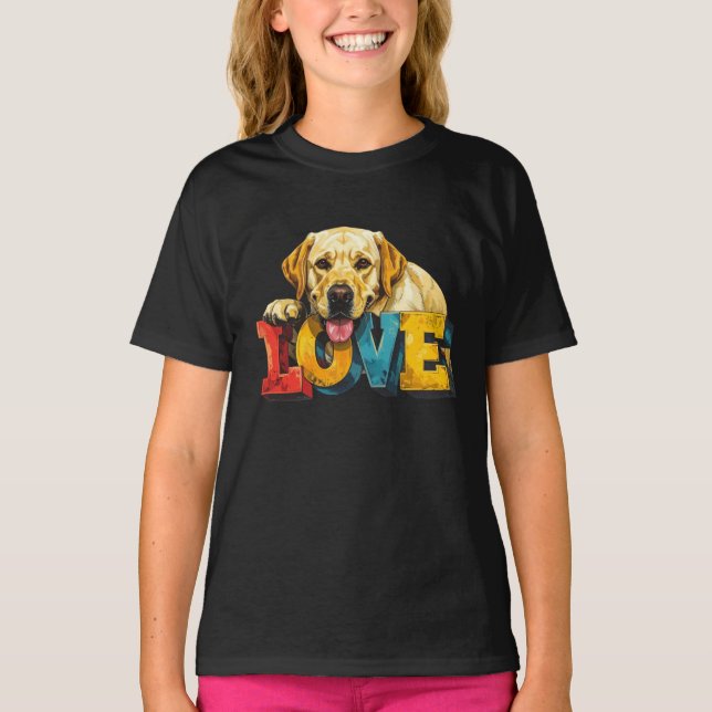 Camiseta Lab Love Labrador Illustration | Girls Dog Graphic (Anverso)