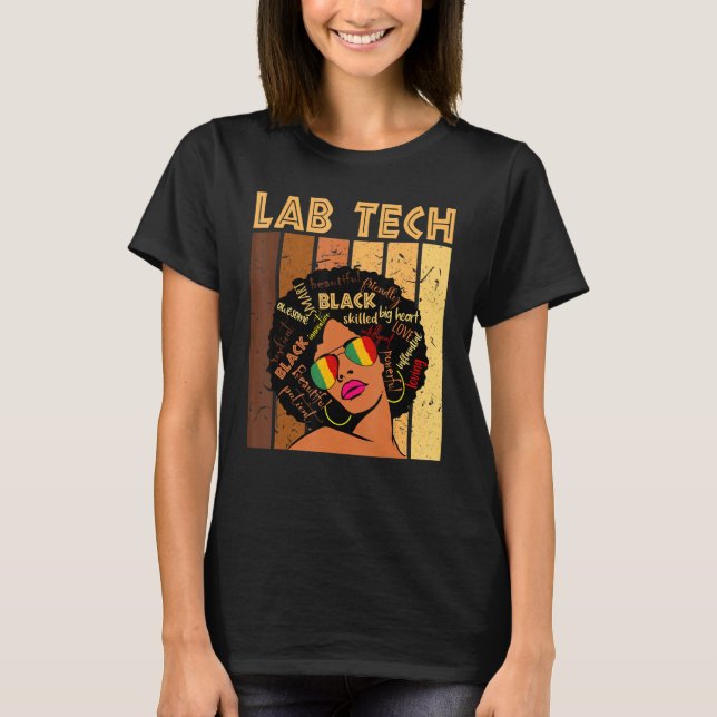 Camiseta Lab Tech Afro Afroamericanas Historia Negra (Anverso)