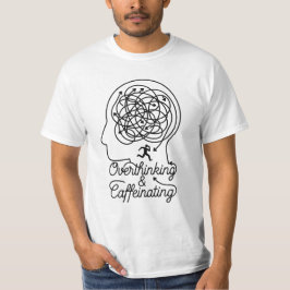 Camiseta Laberinto de cabeza pensando demasiado y cafeinand