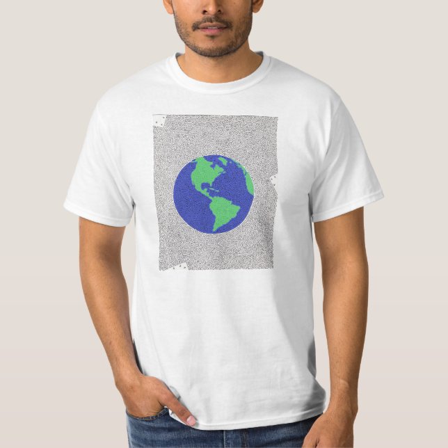 Camiseta Laberinto de la tierra del planeta (Anverso)